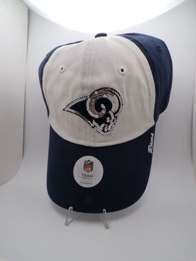 Women's Los Angeles Rams Sequin Logo Cap Adjustable Navy